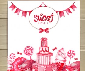 Hand drawn sweet with cake vector background