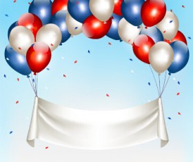 Happy birthday colorful balloons art background vector 06