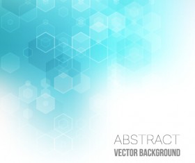 Hexagon with blurs background vector 01