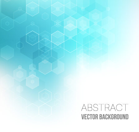 Hexagon with blurs background vector 01