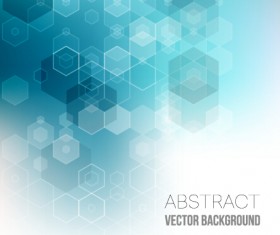 Hexagon with blurs background vector 02
