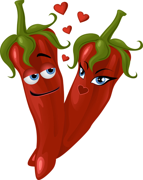 Hot chili peppers funny cartoon vectors 01
