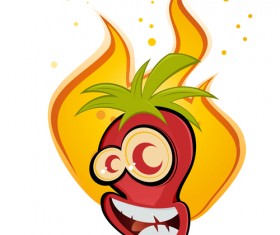 Hot chili peppers funny cartoon vectors 05