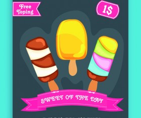 Ice cream vintage poster vector material 01