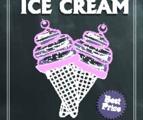 Ice cream vintage poster vector material 02
