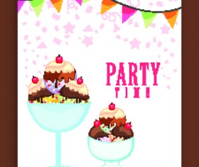 Ice cream vintage poster vector material 06