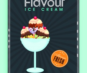 Ice cream vintage poster vector material 07