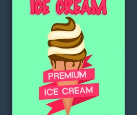 Ice cream vintage poster vector material 08