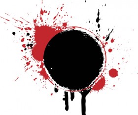 Ink marks black with red grunge background vector