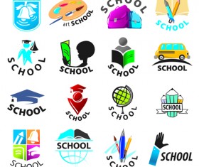 Logos school vectors material