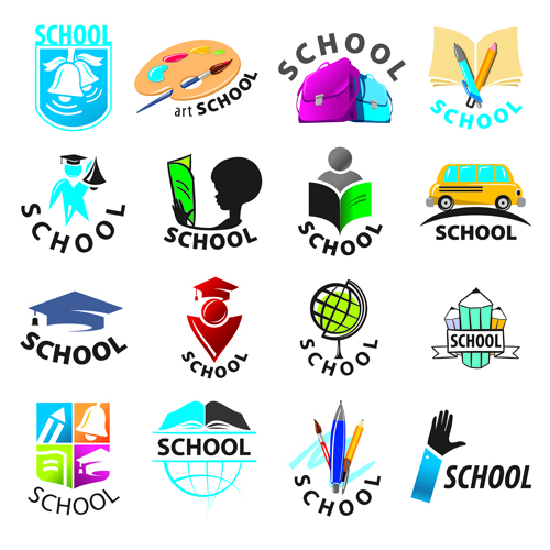 Logos school vectors material