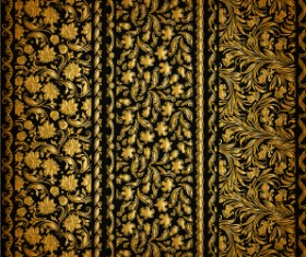 Luxury gold borders vector material set 04