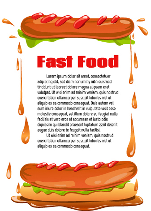 Modern fast food poster material vector 06