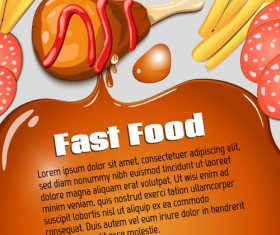 Modern fast food poster material vector 07