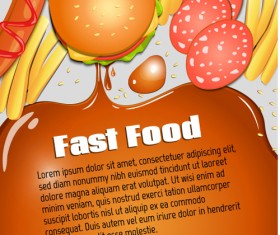 Modern fast food poster material vector 08