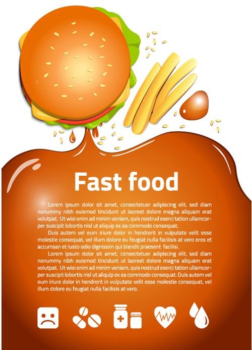 Modern fast food poster material vector 09