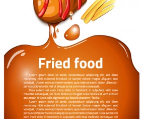 Modern fast food poster material vector 10