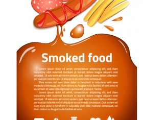 Modern fast food poster material vector 12