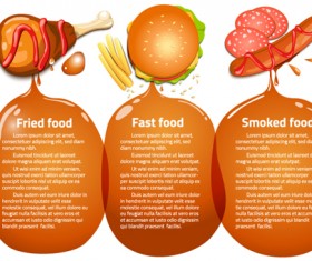 Modern fast food poster material vector 15
