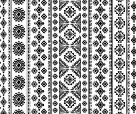 Ornaments pattern white with black vector 01