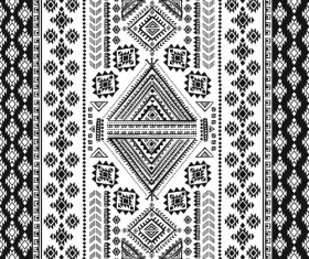 Ornaments pattern white with black vector 02