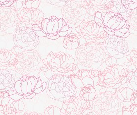 Pink Peonies seamless pattern hand drawing vector 03