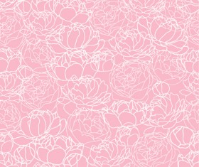 Pink Peonies seamless pattern hand drawing vector 04