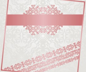 Pink frame with floral background vector