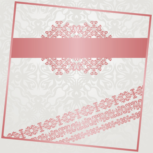 Pink frame with floral background vector