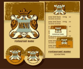 Retro beer menu cover with price list vectors 02
