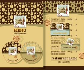 Retro beer menu cover with price list vectors 03
