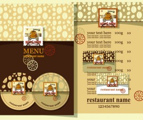 Retro beer menu cover with price list vectors 04