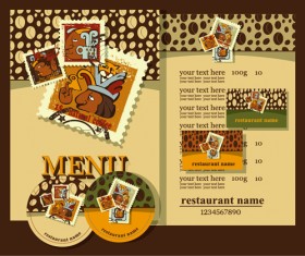 Retro beer menu cover with price list vectors 05