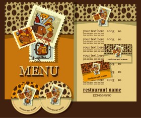 Retro beer menu cover with price list vectors 06