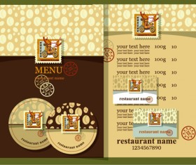 Retro beer menu cover with price list vectors 07