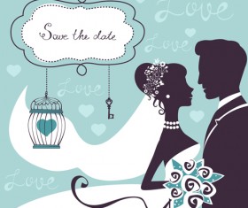 Romantic wedding background with love vector