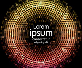 Round neon light vector background 02