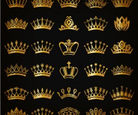 Royal crown gold material vector