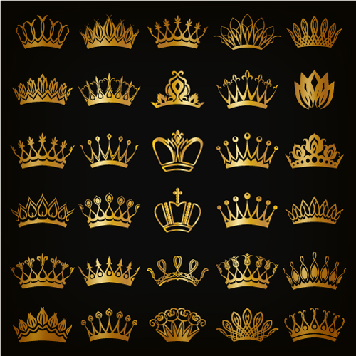 Royal crown gold material vector