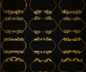 Royal golden frame vectors set 02