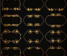 Royal golden frame vectors set 03