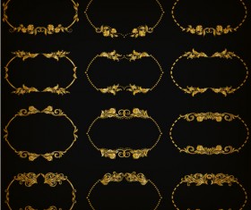 Royal golden frame vectors set 04
