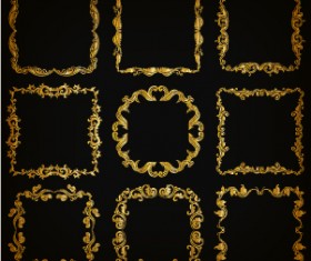 Royal golden frame vectors set 05