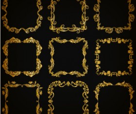 Royal golden frame vectors set 06