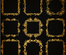 Royal golden frame vectors set 07
