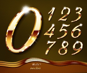 Shiny gold numerals vector graphics