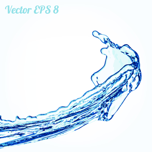 Splash blue water vector background 03