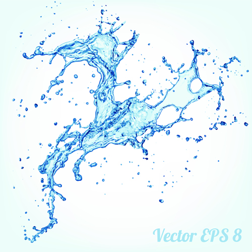 Splash blue water vector background 04