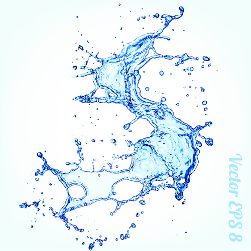 Splash blue water vector background 05