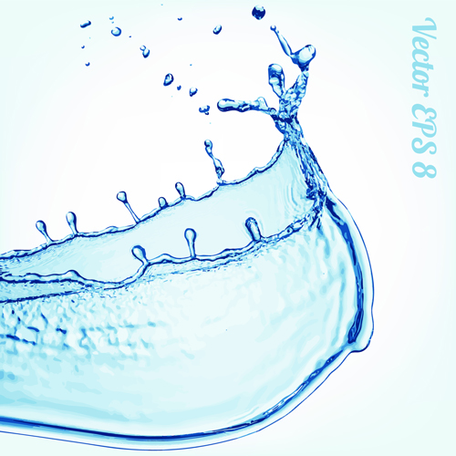 Splash blue water vector background 06